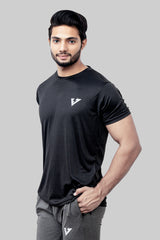 Vibe Premium Black Quick Dry Tee