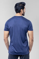 Vibe Navy Mesh Quick Dry T-Shirt