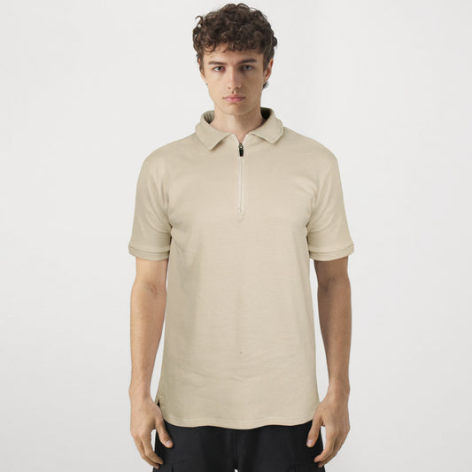 ZR Textured Polo Shirt-Skin