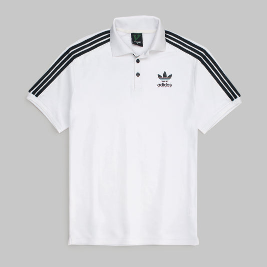 ADIDS Premium 3 Stripe Dri-Fit Polo -White