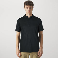 ZR Textured Polo Shirt-Black