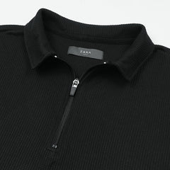 ZR Textured Polo Shirt-Black