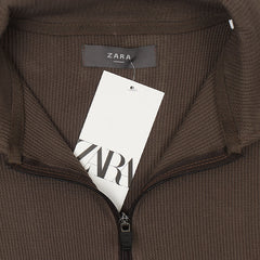 ZR Textured Polo Shirt-Brown