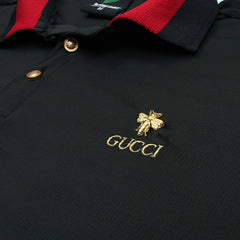 GUCI Designer Logo Premium Dri-Fit Polo-Black