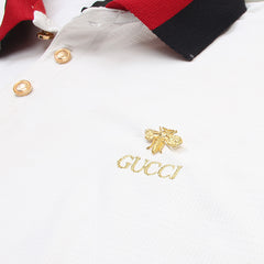 GUCI Designer Logo Premium Dri-Fit Polo-White