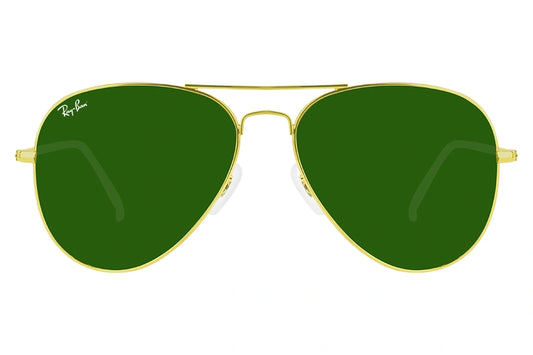 Rb Premium Aviator 3026 Golden Sunglasses