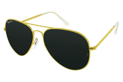 Rb Premium Aviator 3026 Golden/Black Sunglasses