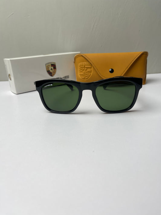 PORSHE-Rectangle Black Sunglasses