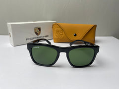 PORSHE-Rectangle Black Sunglasses