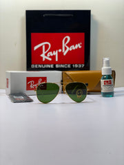 Rb Premium Aviator 3026 Golden Sunglasses