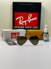 Rb Premium Aviator 3026 Brown Sunglasses